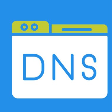 Alan Adı DNS Yönetim simgesi vektör illüstrasyonu 