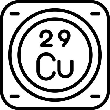 Periyodik tablonun bakır kimyasal elementinin web çizimi