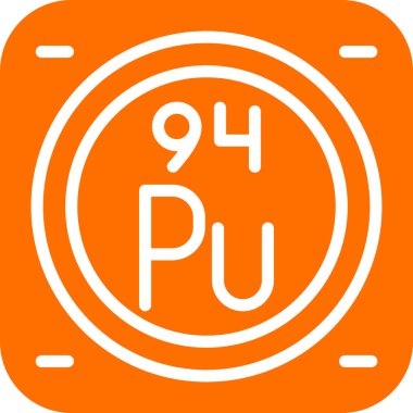 Plütonyum kimyasal element simgesi web illüstrasyonu