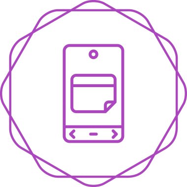 Akıllı telefon simgesindeki not düğmesi beyaz arkaplanda izole edildi 