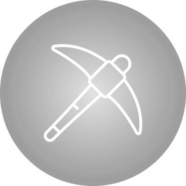 Kazma Simgesi ya da Beyaz Arkaplanda Balta Simgesi Silueti. Web Sitesi Tasarımı ve Uygulamaları için Simge