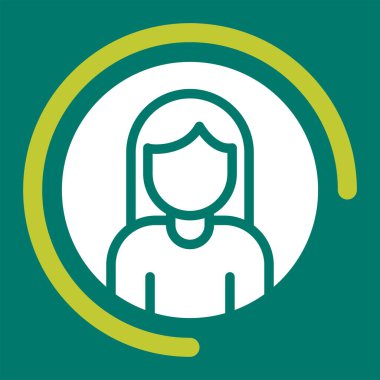 Kadın kullanıcı. Web simgesi basit illüstrasyon