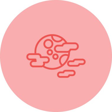 Bulutlu gece simgesi vektör çizimi