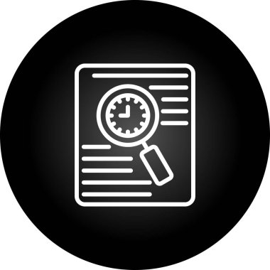 Belge vektör illüstrasyonlu büyütme cam simgesi