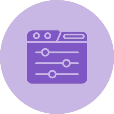 Uygulama Denetim Paneli simgesi, vektör illüstrasyonu basit tasarım