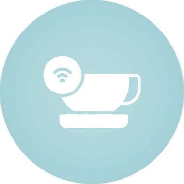 akıllı kahve kupası simgesi, vektör illüstrasyonu 