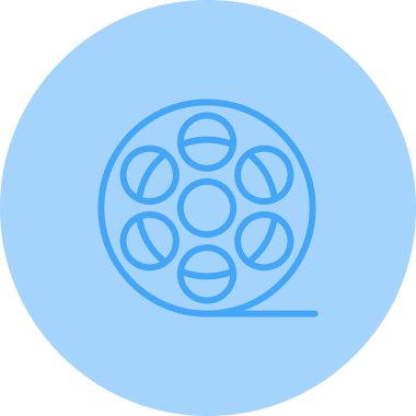 Film makarası web simgesi, basit vektör illüstrasyonu