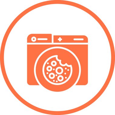 Web sitesi kurabiye simgesi, vektör illüstrasyonu basit tasarım