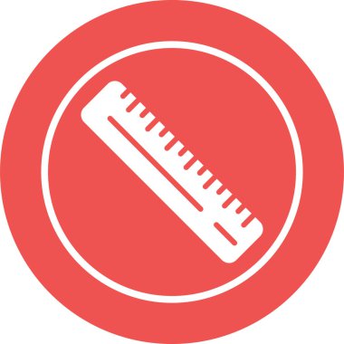 Düz cetvel simgesinin vektör çizimi 