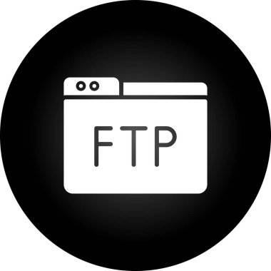 FTP dizin ikonu vektör illüstrasyonu. İzole edilmiş ftp veri sembolü. FTP transfer protokolü konsepti. Web paylaşımı grafik tasarımı. 