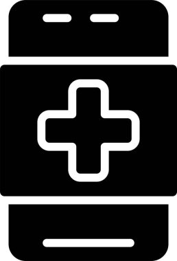 Tıbbi Uygulama Web simgesi, vektör illüstrasyonu