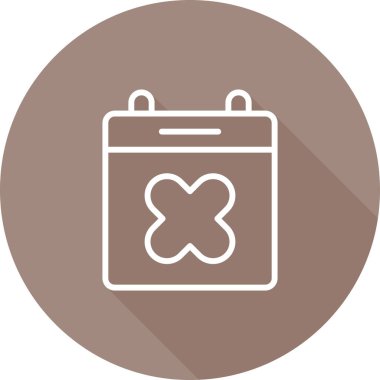  Takvim ve X işareti. Web simgesi vektör illüstrasyonu