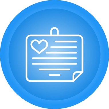  Aşk Notu Web simgesi vektör illüstrasyonu