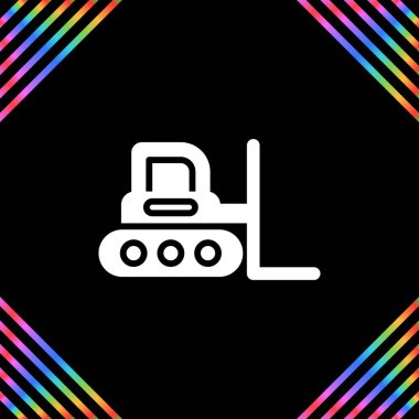 Modern Buldozer simgesinin vektör çizimi 