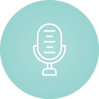 mikrofon web simgesi, vektör çizim