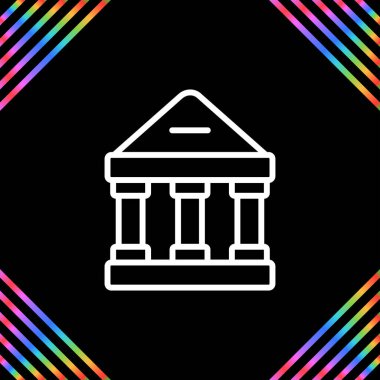 Banka binası simgesi vektör illüstrasyonu