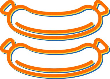 Vektör illüstrasyonu, Sosis simgesi element arkaplanı