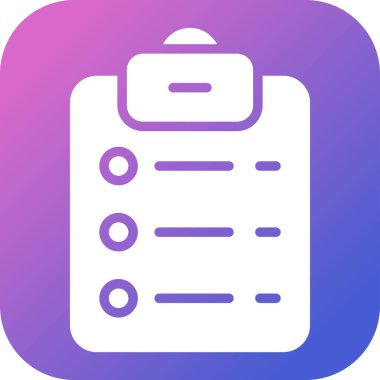 Liste kontrolü. Web simgesi basit illüstrasyon
