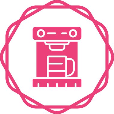 Kahve Makinesi web simgesi, basit vektör illüstrasyonu