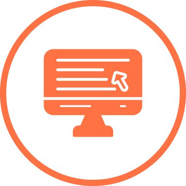 Masaüstü Bilgisayar Web simgesi vektör çizimi