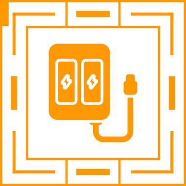 Yedek telefon şarjı. simge vektör illüstrasyonu