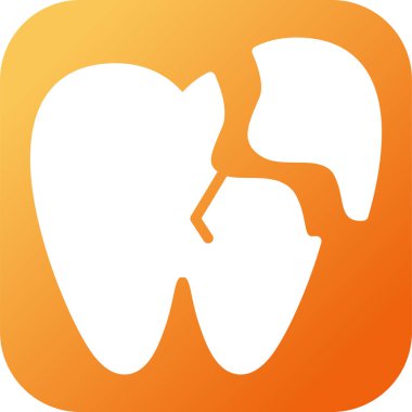 Kırık Diş, Diş Logosu şablonu, vektör illüstrasyonu  