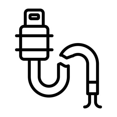 Kırık Kablo ağ simgesi, basit vektör illüstrasyonu