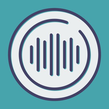 Ses Spektrumu Çember Simgesi, vektör illüstrasyonu 