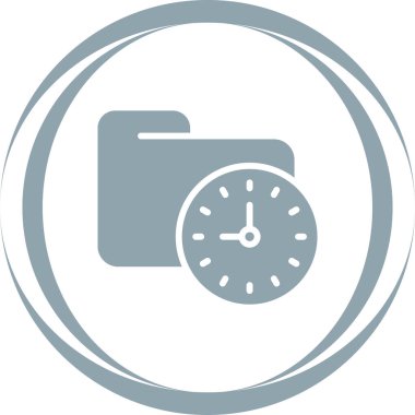 Alarm saat simgesi, basit ana hatlı vektör çizimi