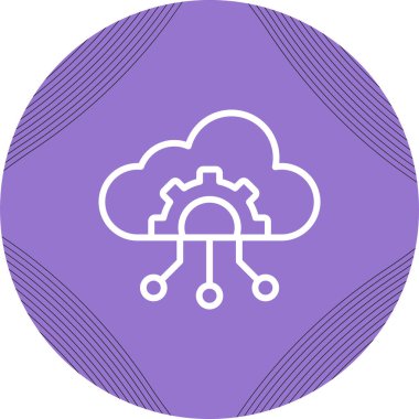 Bulut Yönetimi Simgesi, Vektör İllüstrasyonu 