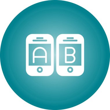 A-B Simge Testi. İş ve Finans. İzole İllüstrasyon. B varyasyonlarını test etmek için iki web sayfası.