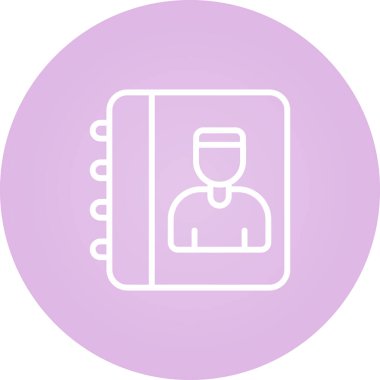 Adres Defteri simgesi, vektör illüstrasyonu basit tasarım