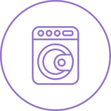 Çamaşır makinesi. Web simgesi basit illüstrasyon