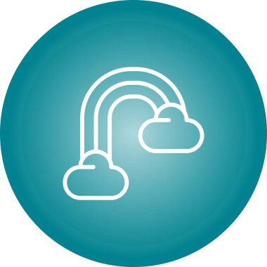 Rainbow bulutlar kutsal kişilerin resmi, vektör çizim ile 