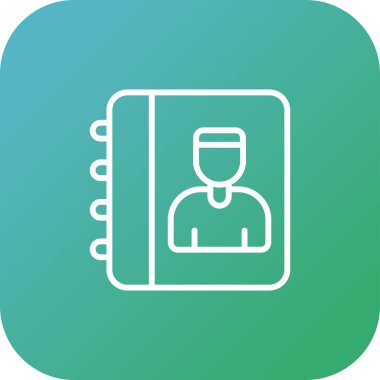 Adres Defteri simgesi, vektör illüstrasyonu basit tasarım