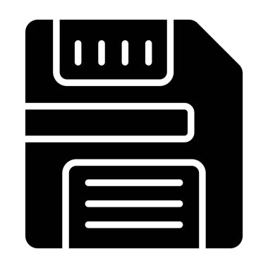 Eski depo işareti. Kaydet düğmesi. Beyaz arkaplanda disket simgesi, vektör illüstrasyonu.