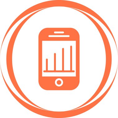 Mobil Analitik Web simgesi, basit illüstrasyon