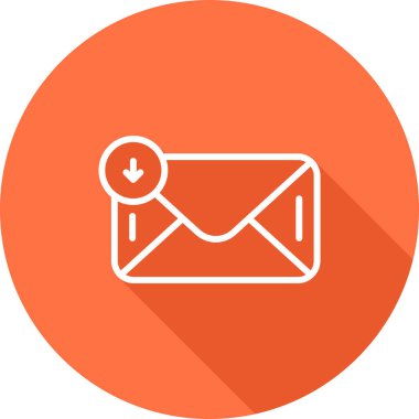 Gelen kutusu web simgesi, basit vektör illüstrasyonu