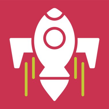 roket simgesi, vektör illüstrasyonu basit tasarım