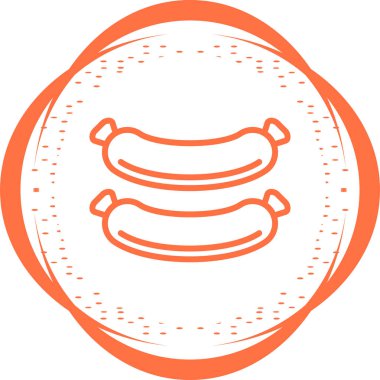 Vektör illüstrasyonu, Sosis simgesi element arkaplanı