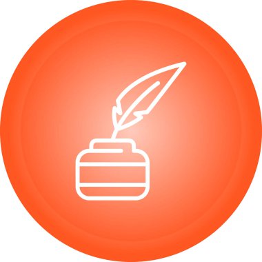 Tüy kalem. Web simgesi basit illüstrasyon