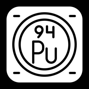 Plütonyum kimyasal element simgesi web illüstrasyonu