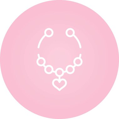 kalp şekilli kolye simgesi izole edilmiş vektör çizimi