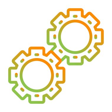 Gears web simgesi, çark sembolü, basit tasarım, vektör illüstrasyonu 