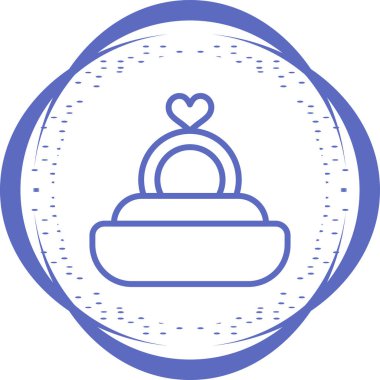 Evlilik Kalp Şekilli Halka ikonunun vektör illüstrasyon tasarımı