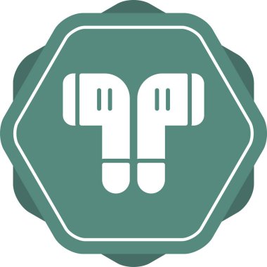 Kablosuz kulaklıklar. Web simgesi basit illüstrasyon