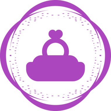 Evlilik Kalp Şekilli Halka ikonunun vektör illüstrasyon tasarımı