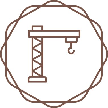 İnşaat vinci. Web simgesi basit illüstrasyon