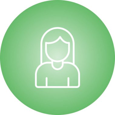 Kadın kullanıcı. Web simgesi basit illüstrasyon