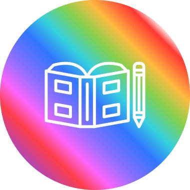 Kitap web simgesi aç, basit illüstrasyon